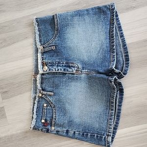 Fringe Top Jean Shorts